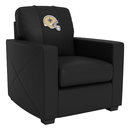 Dreamseat Silver Club Chair with New Orleans Saints Helmet Logo XZ7759002CHCDBK-PSNFL21007